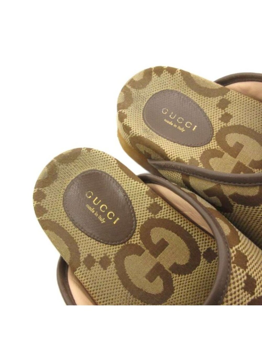 Gucci GG Canvas Slide Sandals Comfort 37 Brown JS AA GY19 - Picture 6 of 8